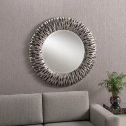 Decorative Large Round Silver Wall Mirror