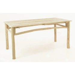 Maria Rustic Light Teak Wood Dining Table with Slatted Top - Choice of Sizes