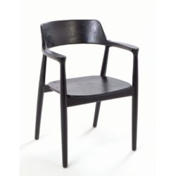 Serafina Contemporary Black Wooden Dining Chair with Arms