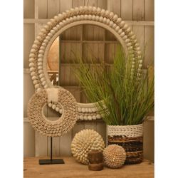 Decorative Round Natural Shell Mirror