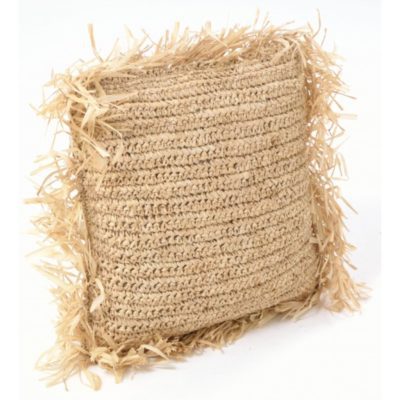 Rustic Raffia Natural Tasselled Cushion - Available in a Choice of Shapes