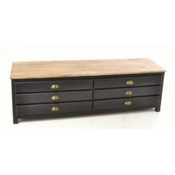Raymond Large Black Wooden TV Cabinet with Drawers