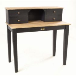 Raymond Black & Natural Wooden Writing Desk with Drawers