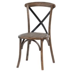 Carmina Solid Oak Wood Dining Chair with Cross Back