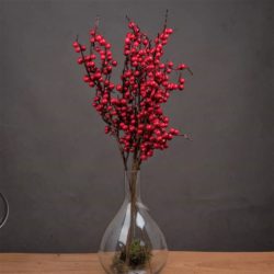 Faux Festive Red Berry Stem