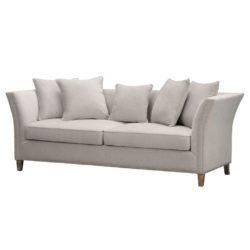 Valencia Pale Grey 3 Seater Sofa with a Cushion Back & Stud Detailing