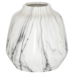 Carrione Angled White Marble Effect Vase