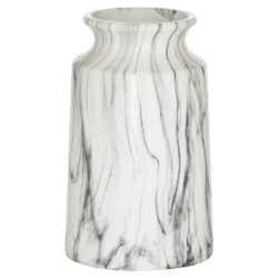 Carrione Straight White Marble Effect Vase