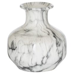 Carrione White Marble Effect Squat Vase