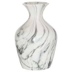 Carrione Ellipse White Marble Effect Vase