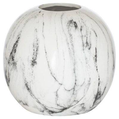Carrione Sphere Marble Effect White Vase - Choice of Sizes