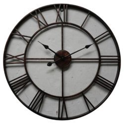 Large Round Bronze Skeleton Outdoor Clock