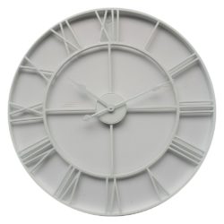 Large Round White Skeleton Outdoor Clock