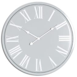 Round Pale Grey Wall Clock with White Numbers - Choice of Sizes