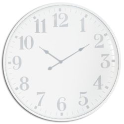 Modern Round White Wall Clock with Grey Numbers - Choice of Sizes