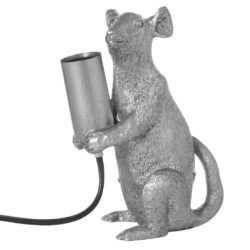 Small Antique Silver Mouse Table Lamp