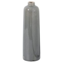Columbia Collection Tall Slim Grey Vase with Crackle Glaze