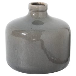 Columbia Collection Grey Pot Vase with a Crackle Glaze