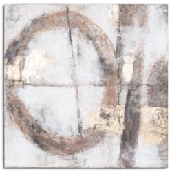 Kasha Large Abstract Oil Canvas in Textured Brown & Gold