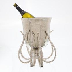 Silver Octopus Aluminium Wine Cooler Ice Bucket with a Vintage Finish
