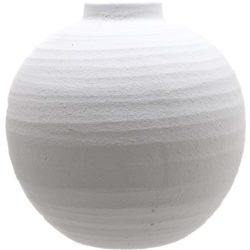 Round Matt White Ceramic Vase