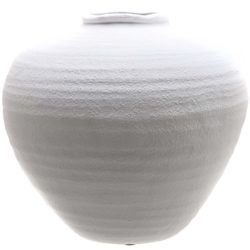Rustic Round Matt White Ceramic Vase