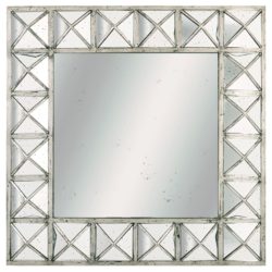 Augustin Large Square Decorative Wall Mirror with Bronzed Wood Frame