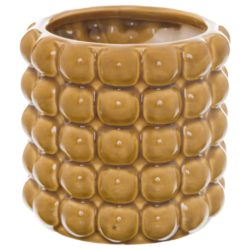 Decorative Ceramic Corn Design Ochre Yellow Vase - Choice of Sizes