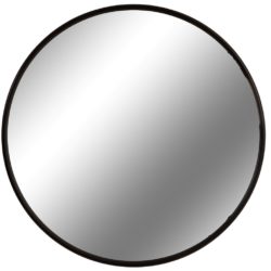 Extra Large Round Black Wall Mirror with Slim Metal Frame