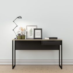 Fulton Large Modern Writing Desk with Drawer - Black or White