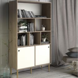Astrid Large Modern Wooden Display Cabinet with Sliding Doors - White or Black