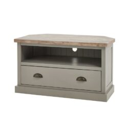 Jack's Barn Rustic Grey Wooden Corner TV Cabinet with Drawer