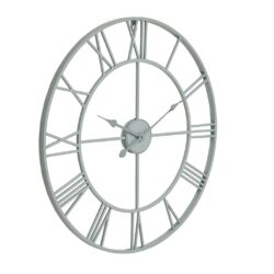 Large Round Skeleton Clock in Grey