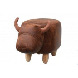 Molly the Moo Brown Faux Leather Footstool