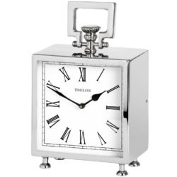 Traditional Polished Silver Table Top Clock