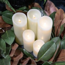 Real Wax Cream LED Candle with Timer & Flickering Flame - Choice of Sizes