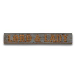 Rustic Wooden Lord & Lady Plaque with Grey Wash