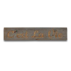 Rustic Wooden C'est La Vie Message Plaque with Grey Wash