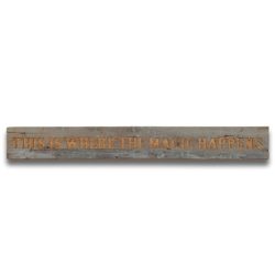 Large Rustic Wooden Magic Happens Quote Plaque with Grey Wash