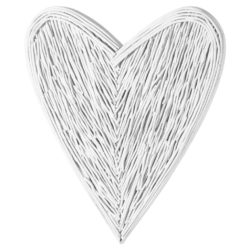 Decorative White Willow Heart - Choice of Sizes