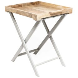Bristol Collection Large Wooden Tray Table with Grey Legs