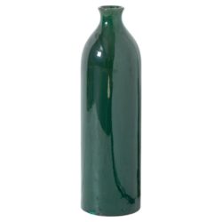 Jade Forest Green Tall Ceramic Bottle Vase