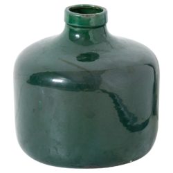 Jade Forest Green Ceramic Wide Bottle Vase - Choice of Sizes