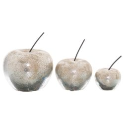 Silver Apple Ornament with Hammered Metal Finish - Choice of Sizes