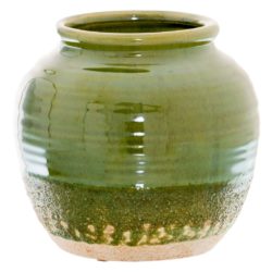 Decorative Ceramic Green Vase with Dipped Design - Choice of Sizes