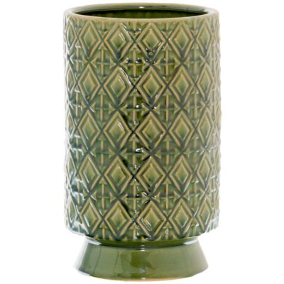 Decorative Tall Ceramic Olive Green Vase