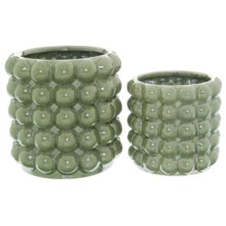 Decorative Ceramic Green Vase with Corn Design - Choice of Sizes