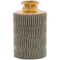 Morpheus Decorative Ceramic Gold Vase with a Textured Finish