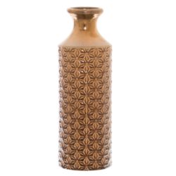 Decorative Ceramic Tall Vase in Butterscotch