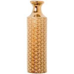 Decorative Ceramic Tall Bottle Vase in Butterscotch